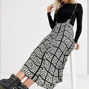 Asos Design daisy grid print midi